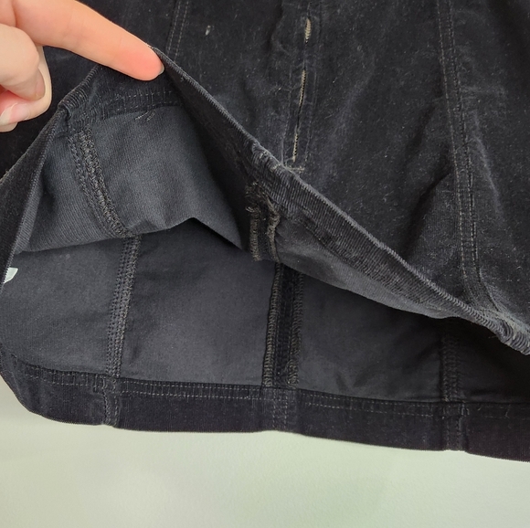 Free People Black Corduroy Cotton Mini Skirt with Zipper Size 6 - Picture 4 of 7